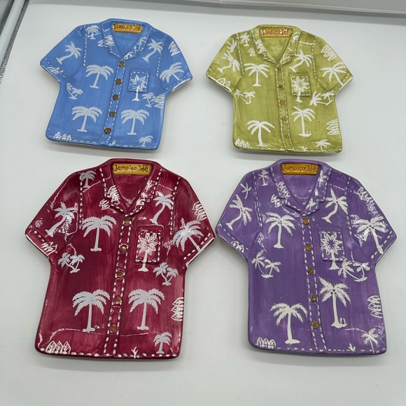 Jamaica Joe Other - Set of 4 Jamaica Joe Hawaiian Shirts Charcuterie Board Plates Appetizer